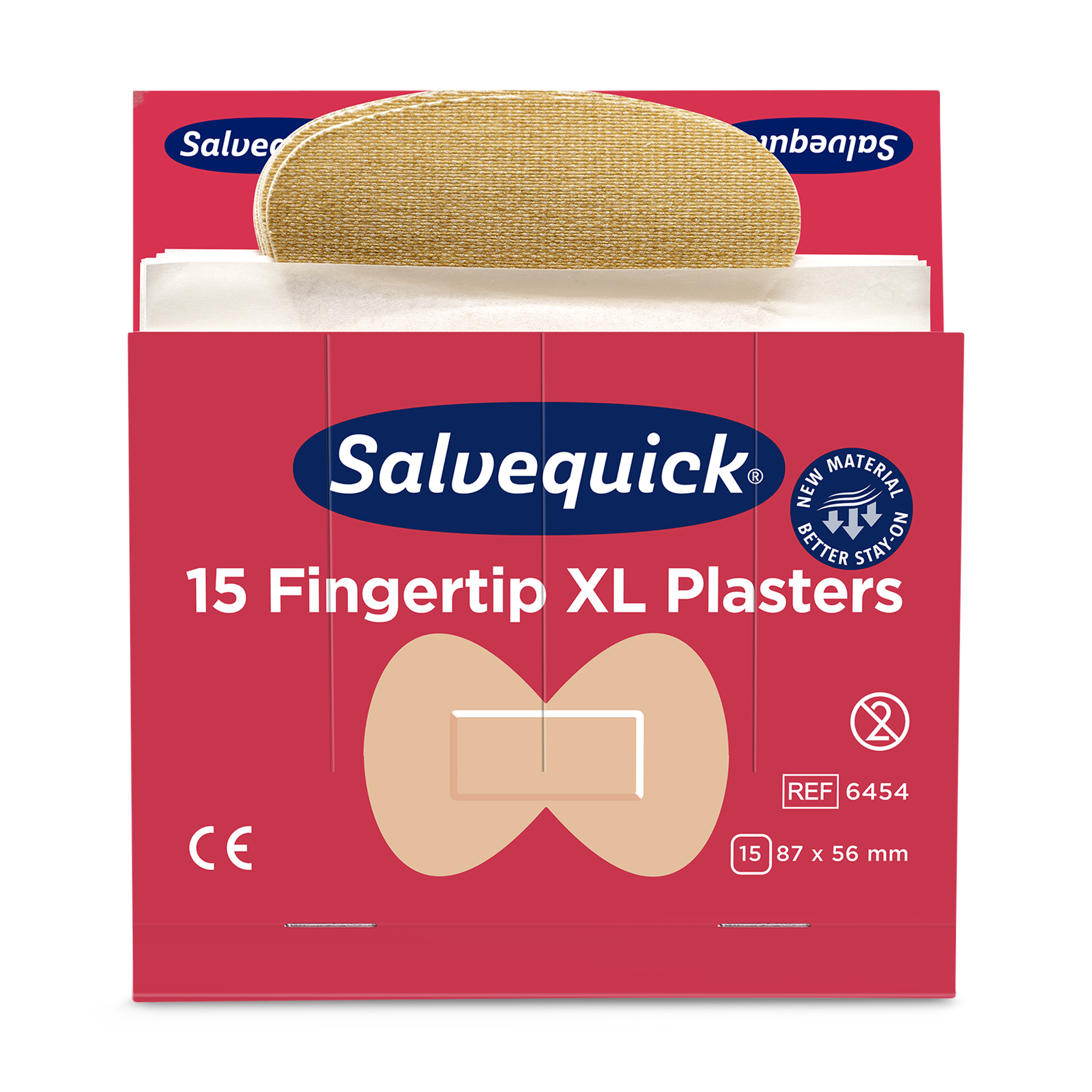 XL Fingertip Plasters Textile 15 pcs 6 Refill