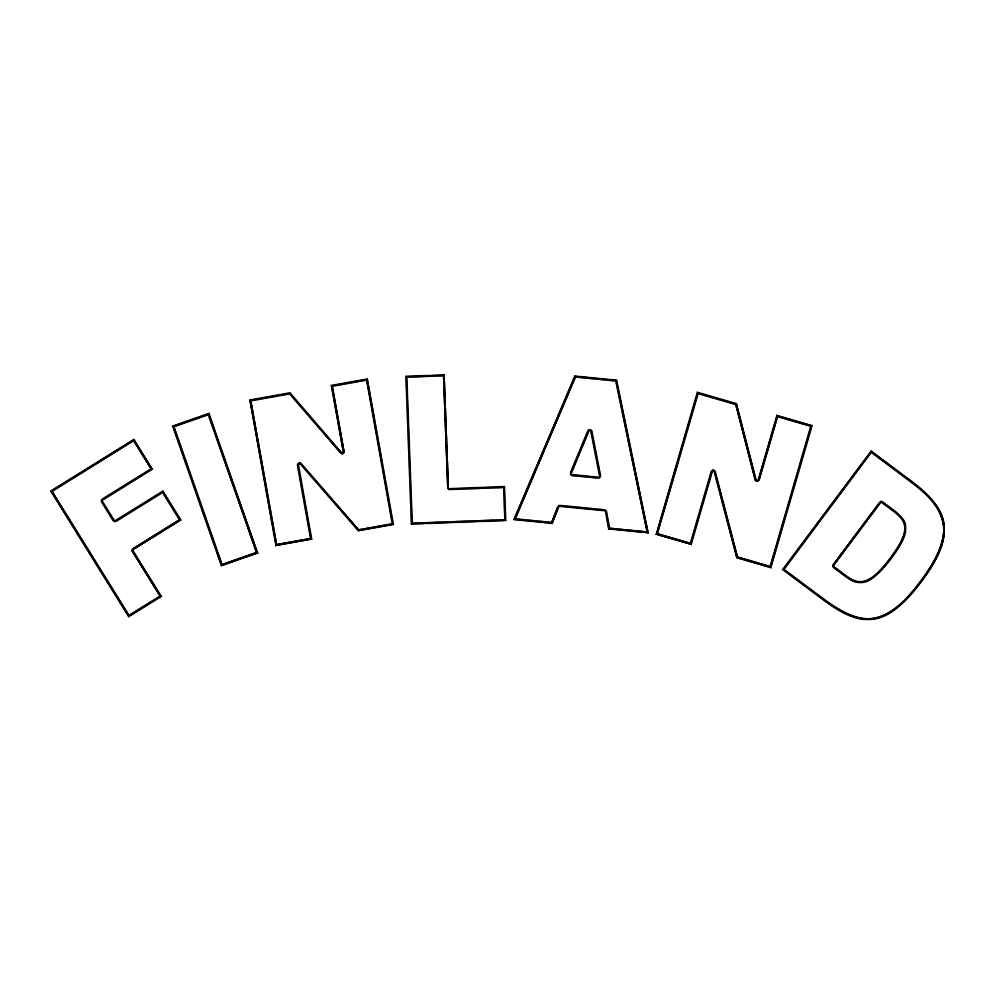 Finnland-Text Weiß FI Point-of-Sale